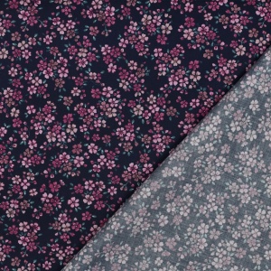 Cupon 70 cm - Poplin premium digital - Flowers Navy - Img 3