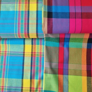 Cupon 80cm - Material tesut in carouri - Madras Checks Rainbow - Img 3