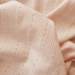 Cupon 95cm - Tricot 100% bumbac - Pointoille Stripe Soft Rose - Img 2