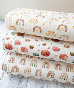 Jerse bumbac digital print - Rainbow Off White - Img 4