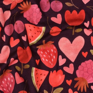 Jerse bumbac imprimat digital - Yummy Fruits