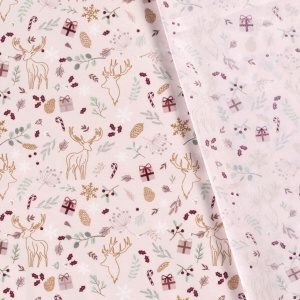 Material bumbac - Deco Deers Pink