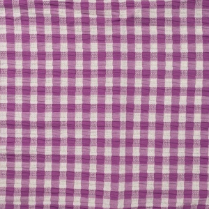 Material bumbac Seersucker Jacquard- Checks Cyclam White - Img 2