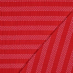 Material bumbac tesut - Dobby Jacquard Stripe Red - Img 3