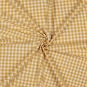 Material bumbac tesut yarn dyed - Vichy Ochre 2.7mm - Img 2