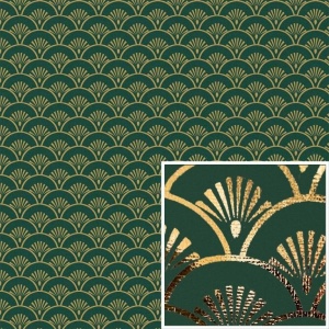 Material Canvas - Golden Scallop Green