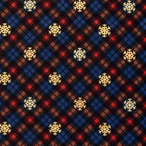 Material Craciun Finet - Gingham Foil Navy