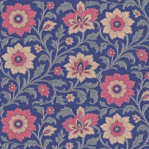 Material home decor - Oriental Flowers Blue