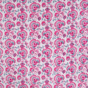 Material matlasat cu doua fete - Ethnic Flowers Fuchsia - Img 3