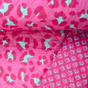 Material matlasat cu doua fete - Ethnic Leopard Fuchsia - Img 3