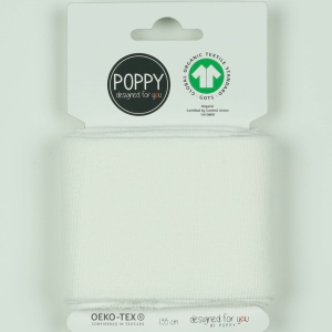Material pentru mansete din bumbac organic 135 x 7cm - Ecru