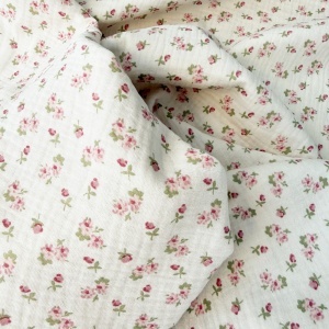 Muselina imprimata - Vintage floral Ecru [WOU-M-10-22] - Img 3