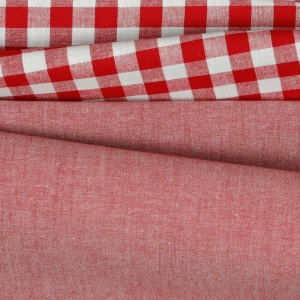 Poplin Bumbac Yarn Dyed - Red - Img 2