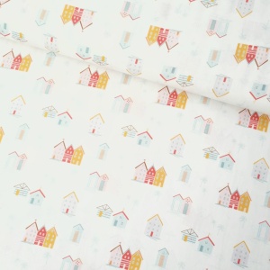 Poplin imprimat - Summer Holyday Beach Houses - Img 2