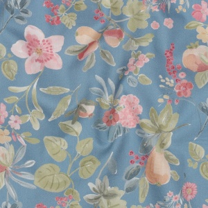 Poplin premium digital - Flowers Pastel Blue