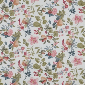 Poplin premium digital - Flowers Pastel White, culoare Alb, compozitie 100% bumbac - imagine 4