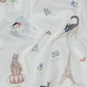 Poplin premium digital - French Animals