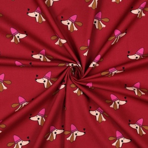 Poplin premium imprimat - Dogs Bordo - Img 2