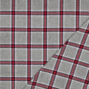 Bumbac flanel in carouri tartan - Gri/Rosu, culoare Gri/Rosu, compozitie 100% bumbac - imagine 3