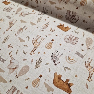 bumbac poplin imprimat cu animale