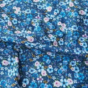 Bumbac imprimat digital - Rose Garden Blue - Img 2
