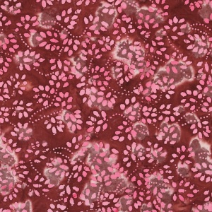 Bumbac imprimat manual - Batik Block Leaves Red - Img 4