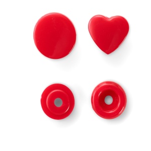 Capse din plastic Rosu - Heart - pachet 30 buc