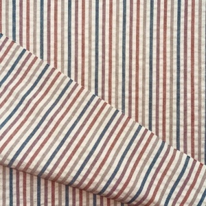 Cupon 21cm - Bumbac gofrat Seersucker cu dungi - Toffee Stripes