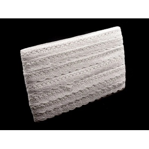 Cupon 58cm - Dantela din bumbac crosetata 22mm latime - Alb - Img 2