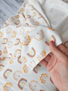 Jerse bumbac digital print - Rainbow Off White - Img 5