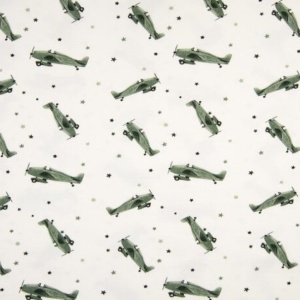Jerse Bumbac imprimat - Airplanes Dusty GreenK10030-023) - Img 1