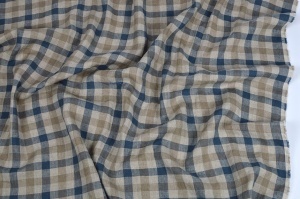 Material 100% In prespalat - Gingham Natural Denim - Img 4