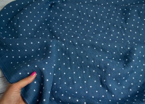 Material 100% In prespalat - Mini Dots Denim - Img 2
