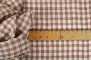 Material 100% In prespalat subtire - Gingham Chestnut - Img 5