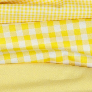 Material bumbac tesut yarn dyed - Vichy Yellow 10mm - Img 4