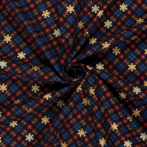 Material Craciun Finet - Gingham Foil Navy - Img 2