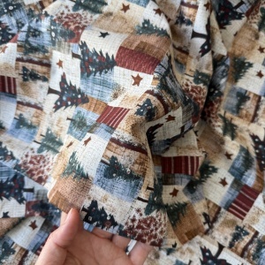 Material Craciun Poplin - Christmas Vintage Patch - Img 2