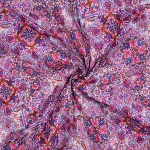 Material matlasat din voal de bumbac - Patchwork Blue - Img 3