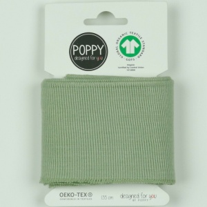 Material pentru mansete din bumbac organic 135 x 7cm - Sage