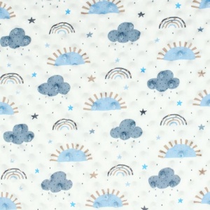 Plush Minky Dot - Sun & Rain Dusty Blue - Img 3