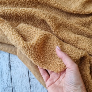 Plush Teddy Sherpa Boucle - Camel - Img 2