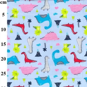 Poplin imprimat - Dinosaurs Blue