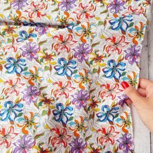 Poplin imprimat - Floral Mimosa Etnia
