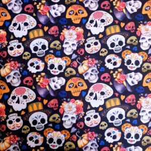 Poplin imprimat - Mexican Celebration Halloween