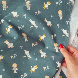 Poplin imprimat - Summer Holyday Animals Green