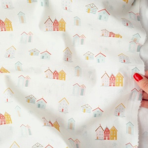 Poplin imprimat - Summer Holyday Beach Houses