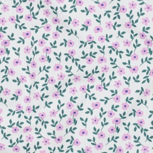 Poplin organic GOTS - Lilac Flowers