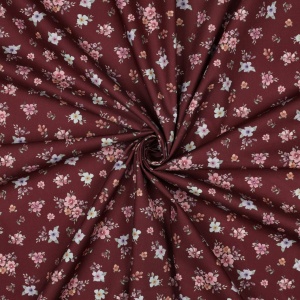 Poplin premium digital - Floral Bouquet Burgundy - Img 2