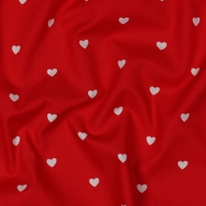 Poplin premium imprimat - Hearts Red