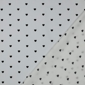 Poplin premium imprimat - Hearts White Black - Img 3